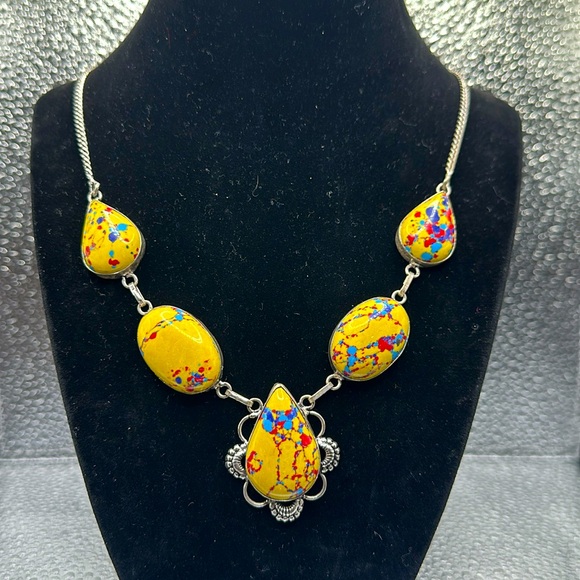 925 Artesian Mosaic Jasper Necklace - Picture 1 of 4